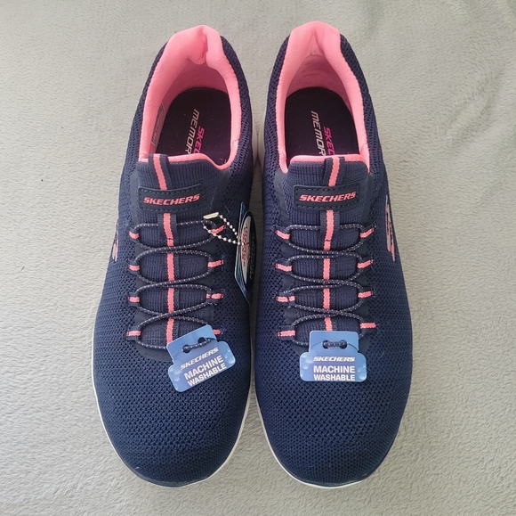 Sketchers Ultra-Squishy Memory Foam Washable Sneaker Pink Navy SZ 11 Women - Picture 3 of 11
